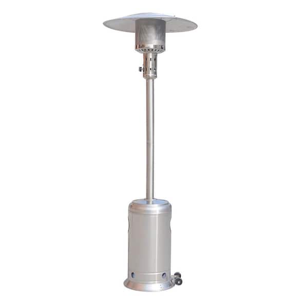 itapo 47,000 BTU Stainless Steel Propane Heater Gas Outside Heater with Portable Wheels Silver