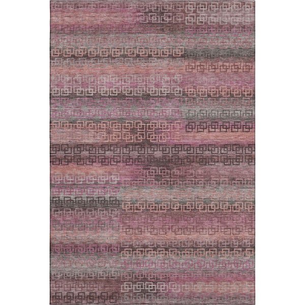 Mayfield Premium Machine Washable Abstract AMF2029 Pink 10 ft. x 14 ft. Area Rug