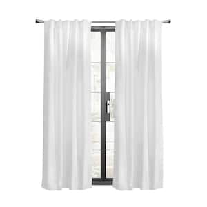 Weathermate Topsions White Cotton Smooth 80 in. W x 63 in. L 3-Way Header Indoor Room Darkening Curtain (Double Panels)