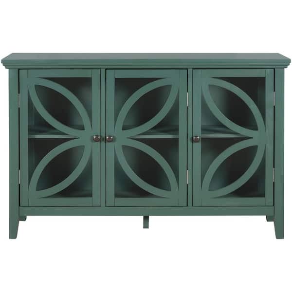Tileon 47.2 in. W x 11.8 in. D x 30.7 in. H in Green MDF Ready to Assemble Kitchen Cabinet with Solid Wood Frame & Legs