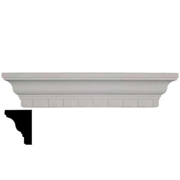 Ekena Millwork 16-1/4 in. x 22-3/4 in. x 4-5/8 in. Polyurethane Dentil Corner Shelf