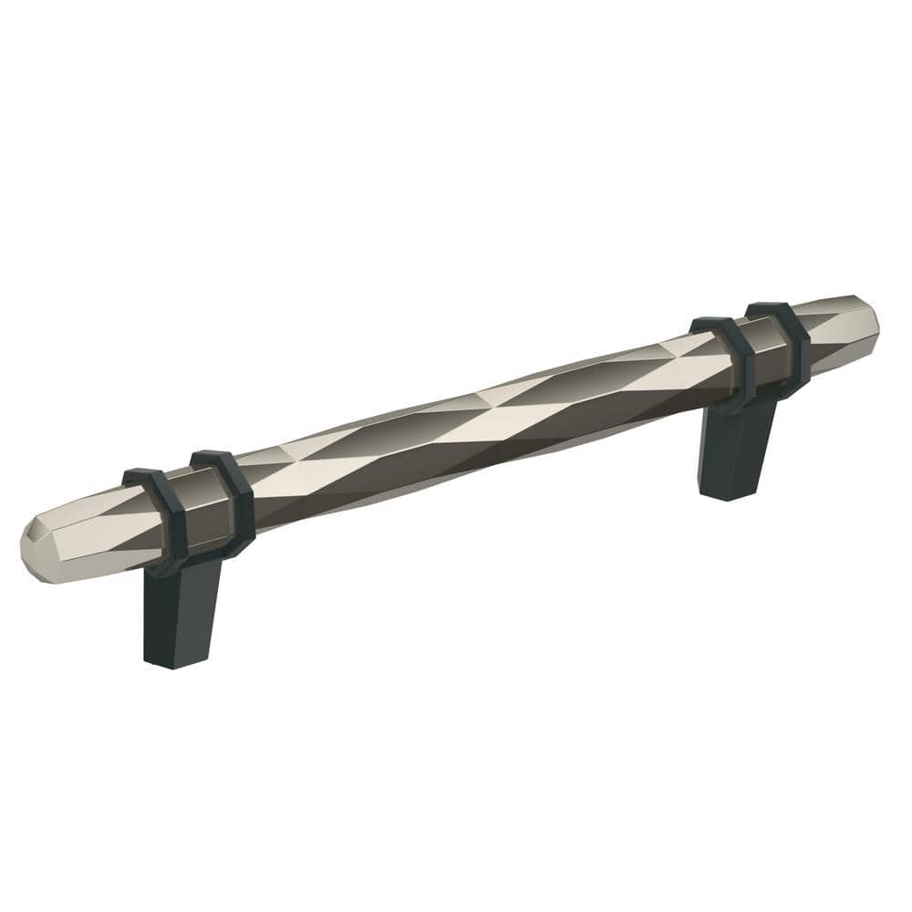 London 5-1/16 in. (128mm) Modern Polished Nickel/Black Bronze Bar Cabinet P