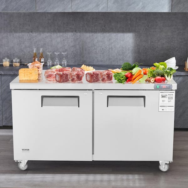 60 in. Commercial Refrigerator Sandwich & Salad Prep Table, 16.4 cu. ft. Stainless Steel Refrigerated Food Prep Station