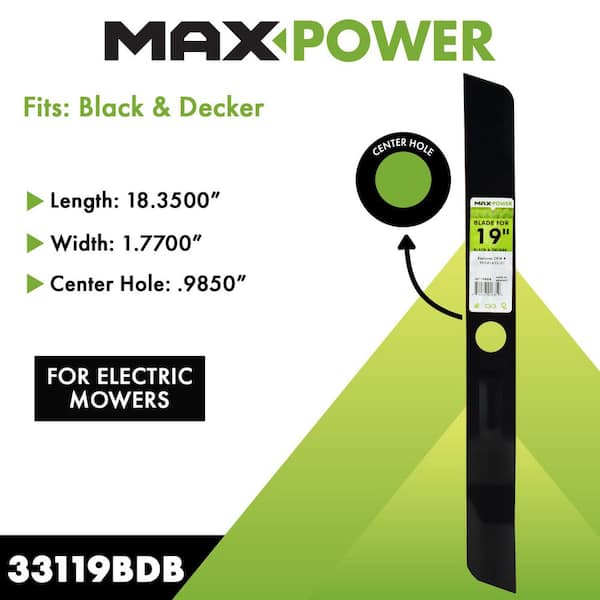 MaxPower Mulching Blade for 19 in. Cut Black and Decker Mowers