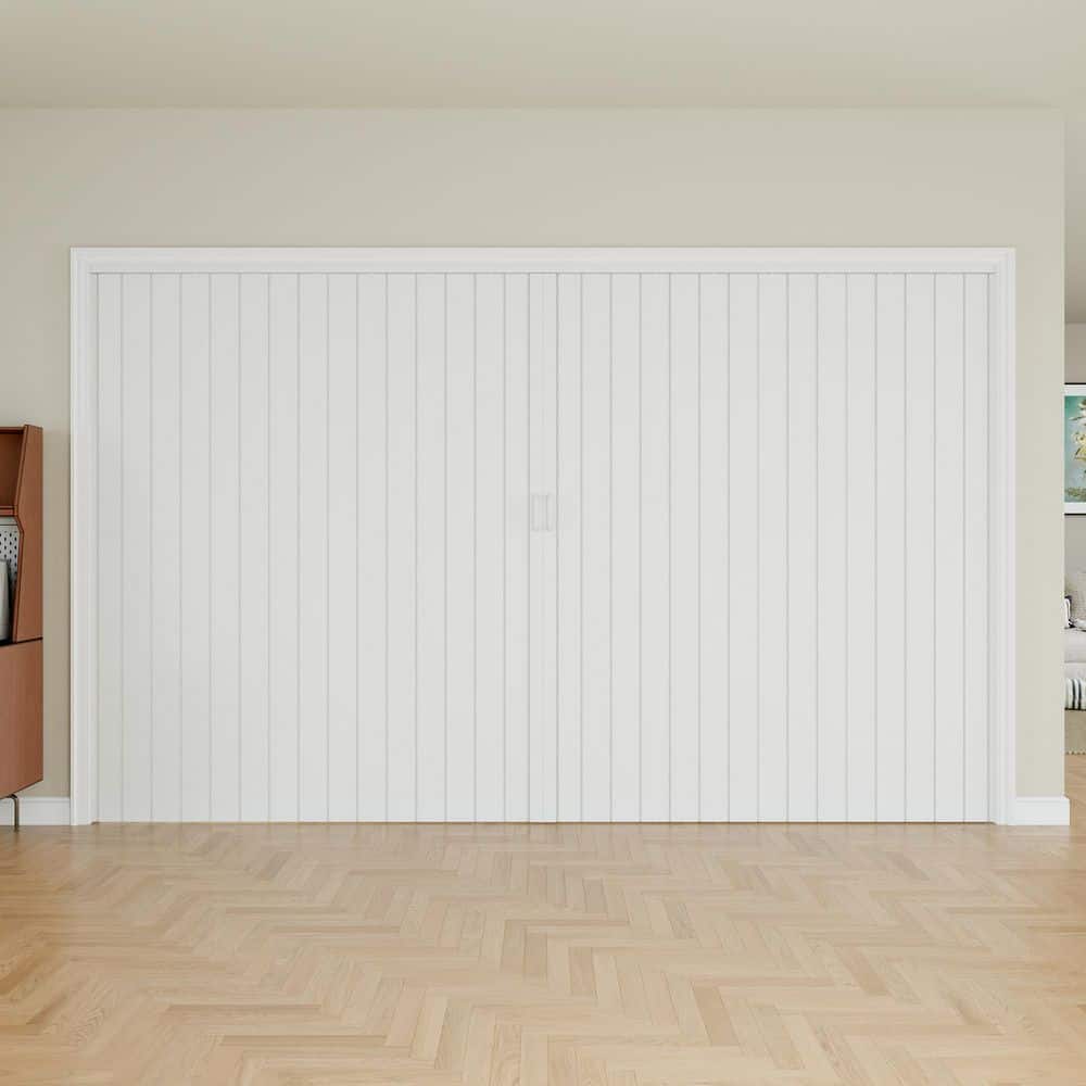 120 in. x 80 in. White Vinyl PVC Double Layer Accordion Door, Interior Folding Doors with Installation Hardware price history on PriceWatchPro