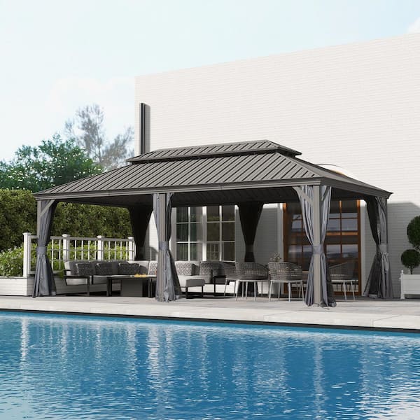 domi outdoor living 14 ft. x 20 ft. Hardtop Steel Patio Gazebo