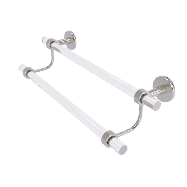 Allied Brass Clearview 36 in. Wall Mounted Double Towel Bar in Satin Nickel