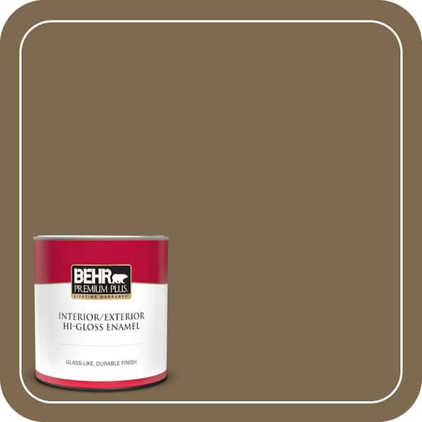 BEHR PREMIUM PLUS 1 qt. #N300-7 Mayan Ruins Hi-Gloss Enamel Interior/Exterior Paint & Primer