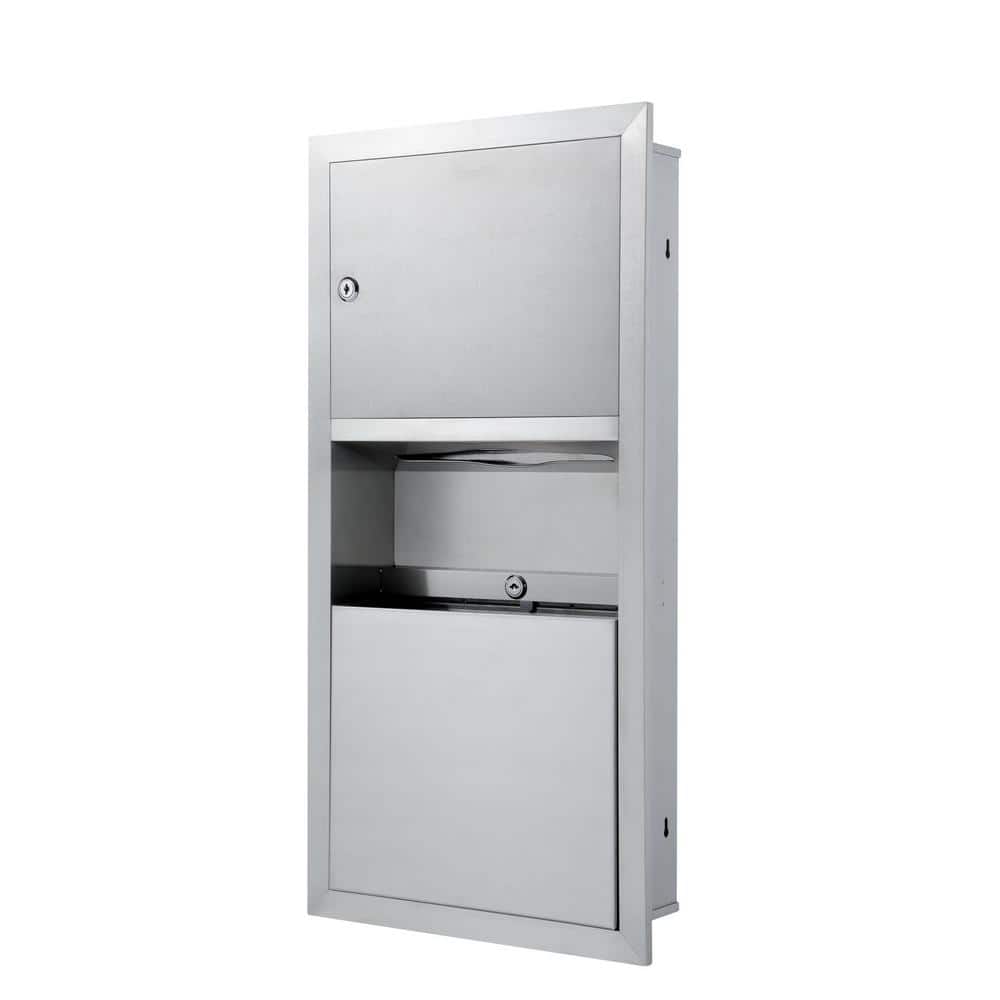 28 in. Recessed In-Wall Mounted Stainless Steel Commercial Paper Towel Disp