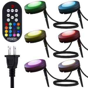 6-Bulb 50 ft. Bronze Outdoor Integrated LED 2200K Color Changing Landscape Path Lights