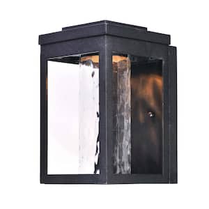 Salon 6 in. W 1-Light Black Outdoor Wall Lantern Sconce