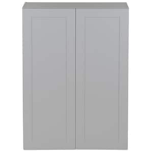 Cambridge Shaker Assembled 30 in. x 42 in. x 12.5 in. Wall Cabinet in Gray