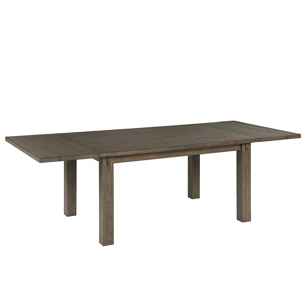 Elegant Transitional Dark Oak Extendable Dining Table