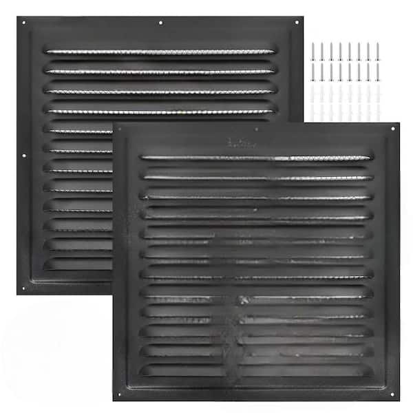 10 x 10 Gable Vents Black Aluminum Durable Outdoor House Loft Ceiling Exterior Grille w Screened Metal Shed Vents 2 Pack