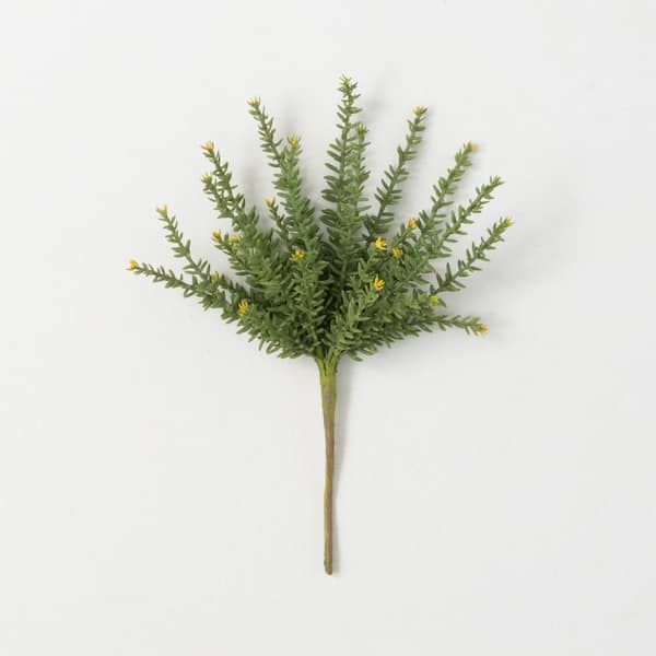 SULLIVANS 12" Artificial Green Yellow-Tipped Succulent Bush