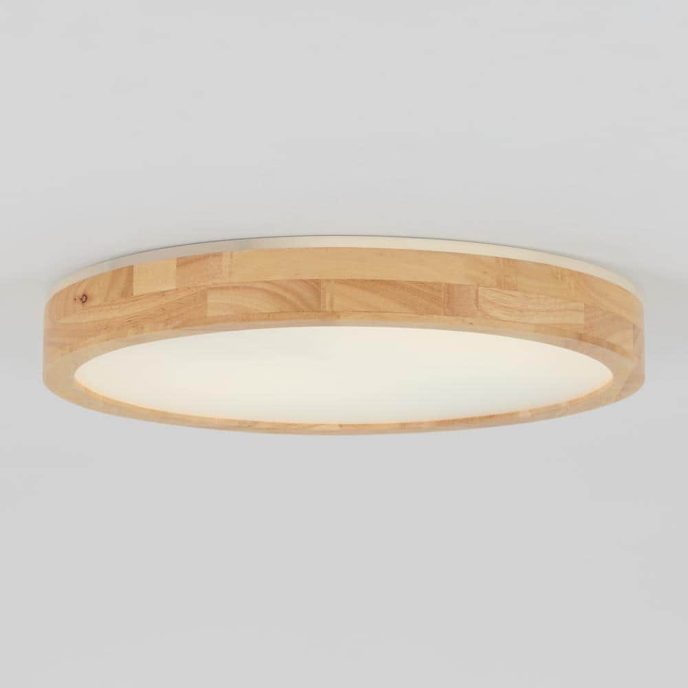 Dryad 15'' Wood and Aluminum LED Flush Mount Light