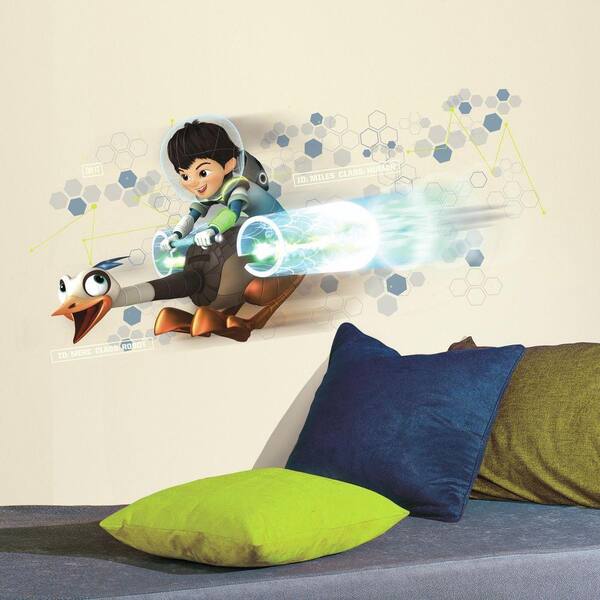 RoomMates 2.5 in. W x 21 in. H Miles and Merc from Tomorrowland Burst 1-Piece Peel and Stick Giant Wall Decal
