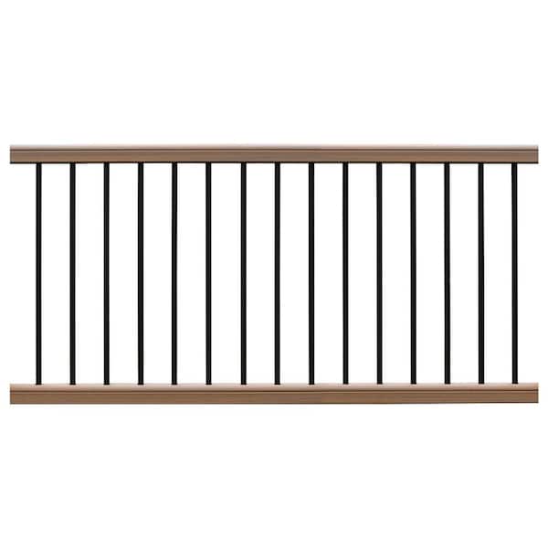 Ultrashield Hemispheres 36 in. x 3 in. x 6 ft. Brown Peruvian Teak Composite Railing Kit