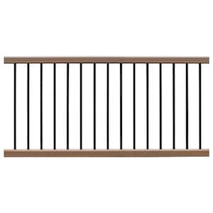 Ultrashield Hemispheres 36 in. x 3 in. x 6 ft. Brown Peruvian Teak Composite Railing Kit