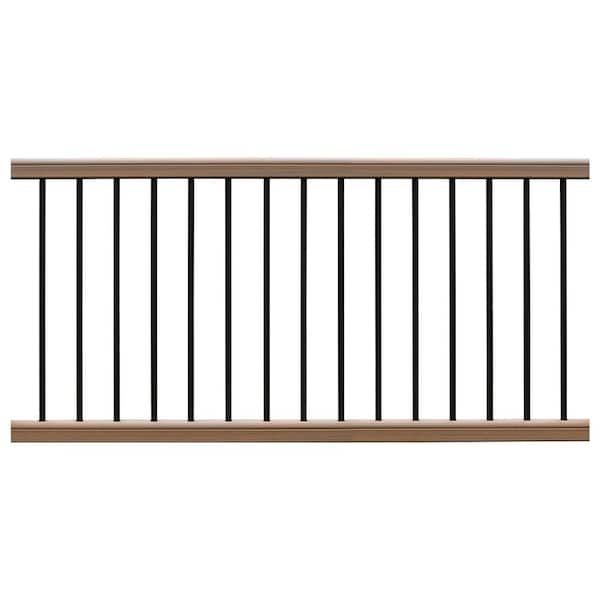 Ultrashield Hemispheres 36 in. x 3 in. x 6 ft. Brown Peruvian Teak Composite Railing Kit