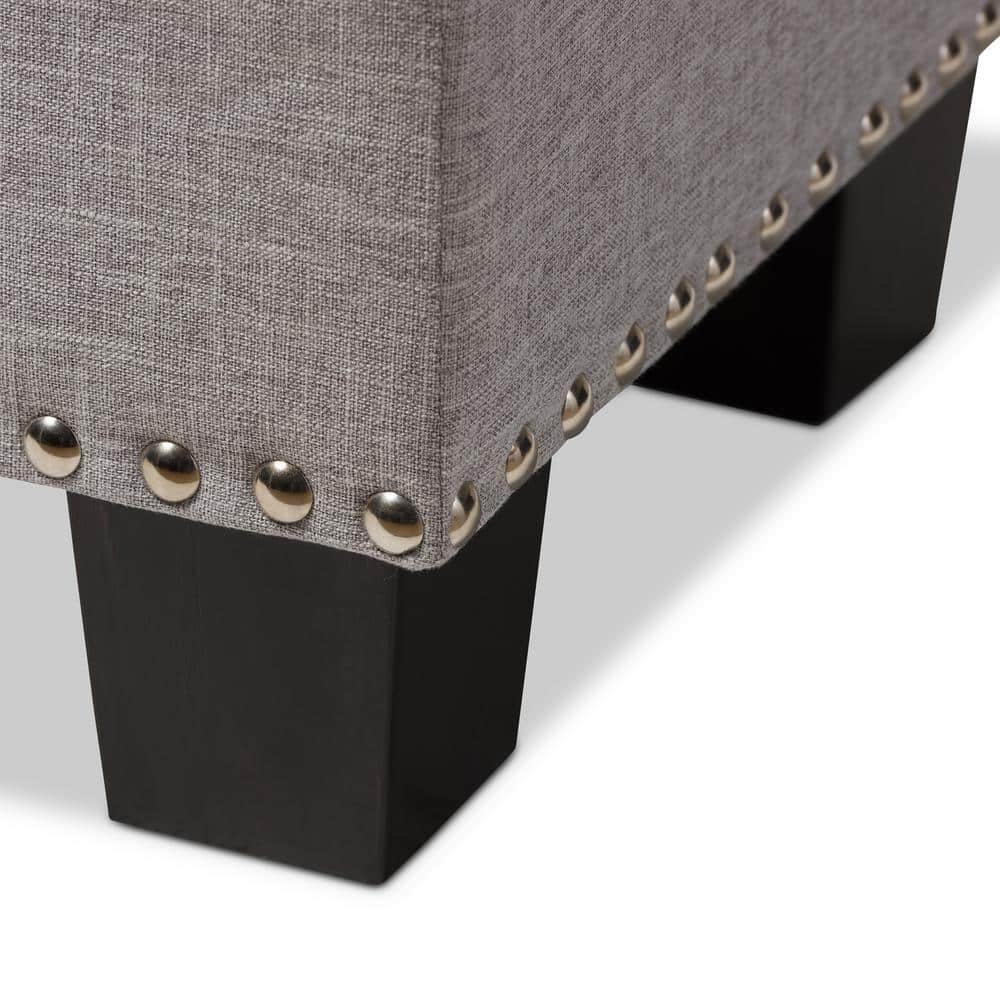 Hannah 53'' Grayish Beige Button-Tufted Storage Ottoman Bench