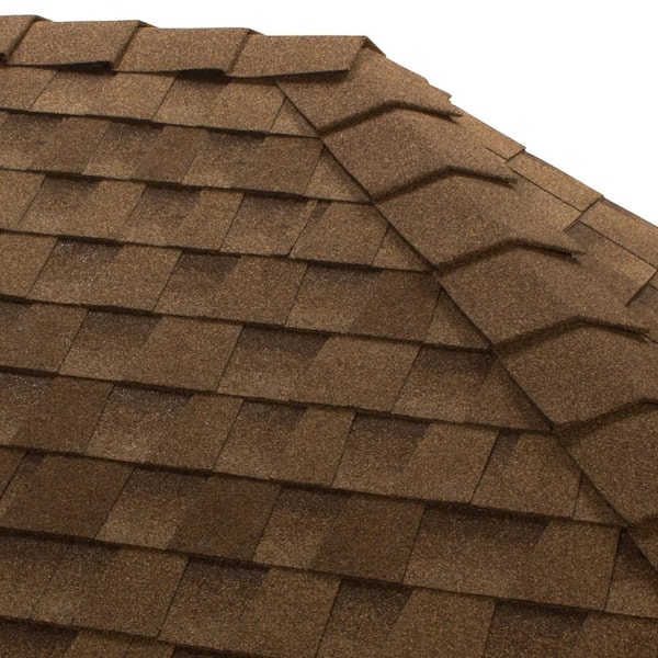 GAF TimberCrest 10 in. width Shakewood Sequoia Bullnose Hip and Ridge Cap Shingles (20 linear feet per Box) (30-pieces)