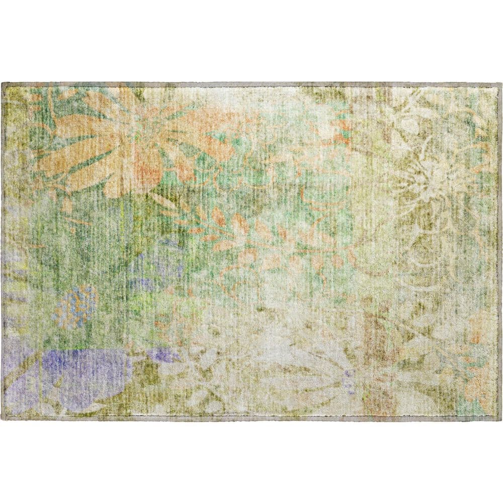 Mayfield Premium Machine Washable Abstract AMF2223 Green 2 ft. x 3 ft. Accent Rug price history on PriceWatchPro