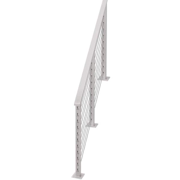 CityPost 4 ft. White Stair Cable Railing