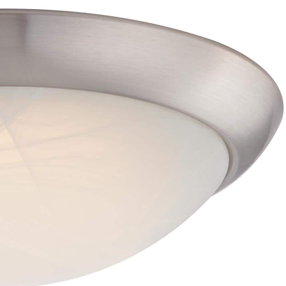 Elegant Brushed Nickel 11" LED Flush Mount with White Glass