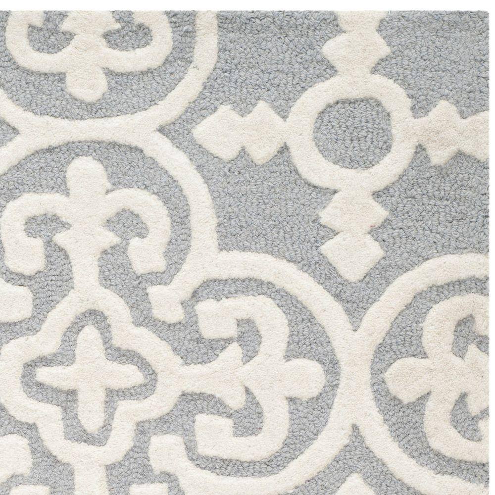 Cambridge Silver and Ivory Hand-Tufted Wool Area Rug 2' x 3'