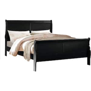 Louis Philippe 80 in. W Black Eastern King Non-Upholstered Wood Frame