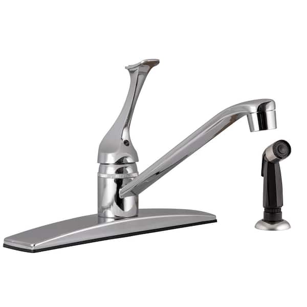 Design House Millbridge Single-Handle Standard Kitchen Faucet with Side Sprayer in Polished Chrome