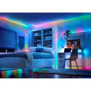 16.4FT RGBWIC Dynamic Color Changing Dimmable Linkable Plug-In LED Strip Light with Remote Control