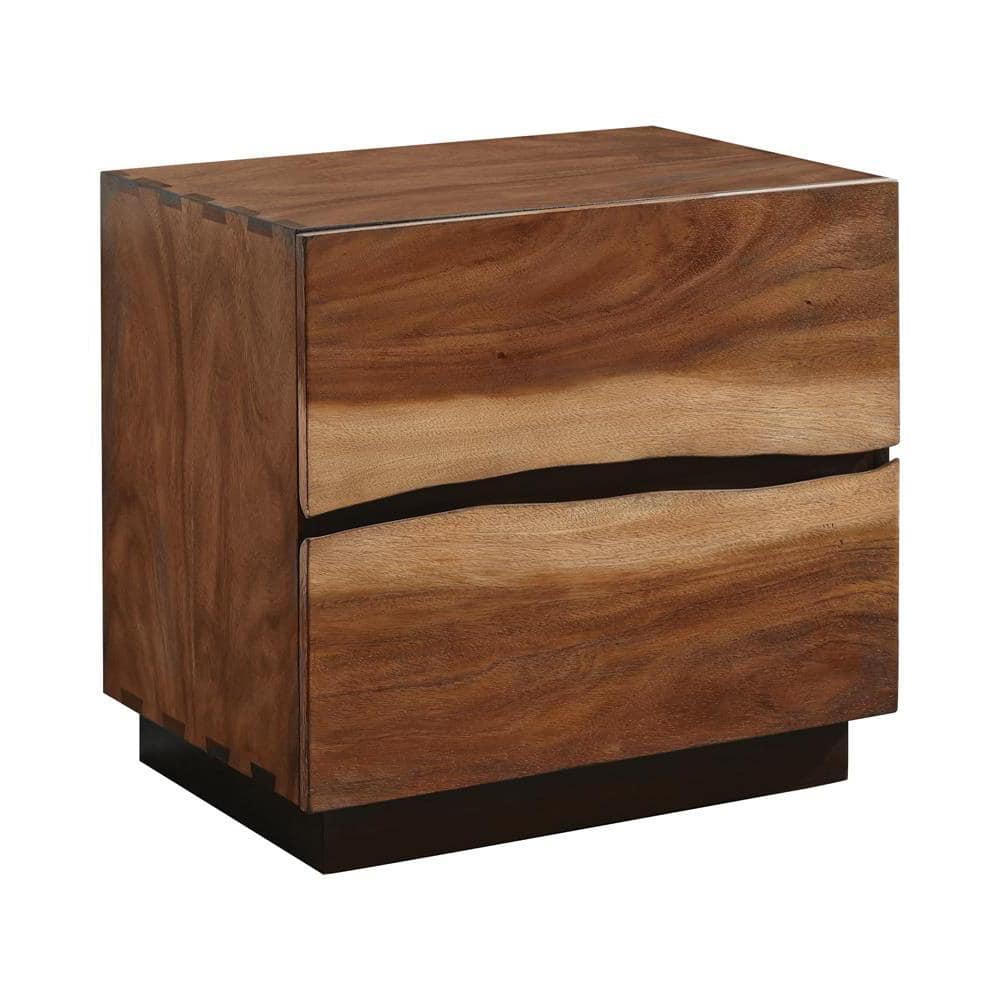 Smokey Walnut and Coffee Bean 2-Drawer Nightstand