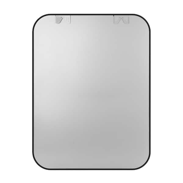 Unbranded 24 in. W x 32 in. H Modern Rectangular Framed Wall Bathroom Vanity Mirror in Black