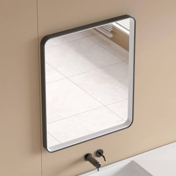 30 in. W x 36 in. H Vanity Mirror Rectangular Aluminum Framed Anti-Fog Wall Bathroom Dimmable Bright LED Mirror in Black