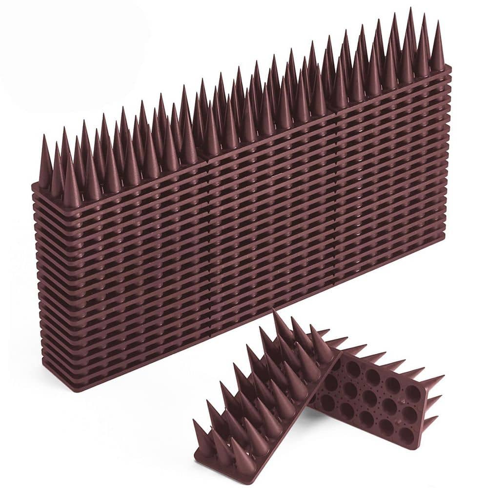 18.7 ft. 20-Pack Brown Plastic Bird Spikes, Pigeon Squirrel Raccoon Cat Deterrent Spike Outside Anti Robin Defender price history on PriceWatchPro