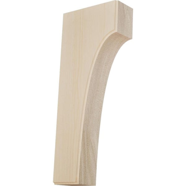 Ekena Millwork 4 in. x 1-3/4 in. x 10 in. Unfinished Rubberwood Clarksville Corbel