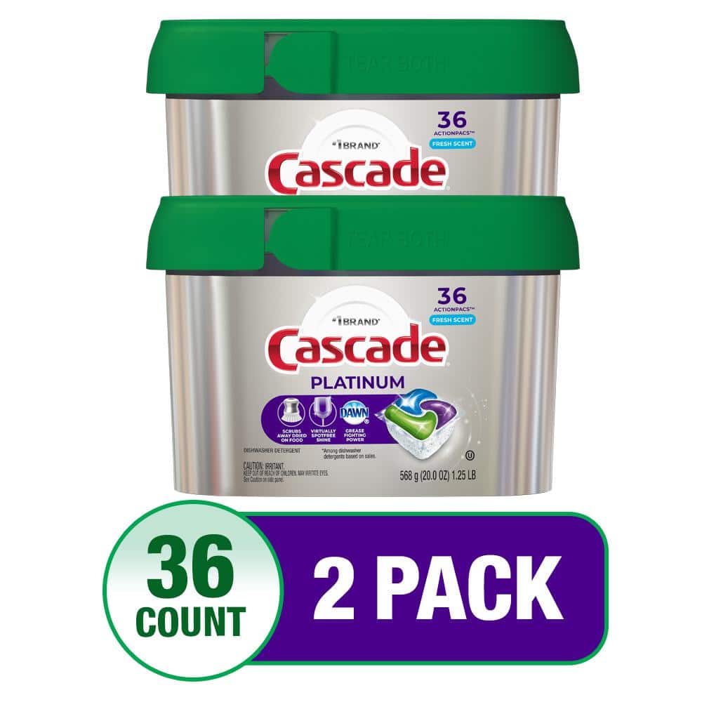 Cascade Dishwasher Detergents, Fresh Scent, Action Pacs 36 ea, Dish  Detergent