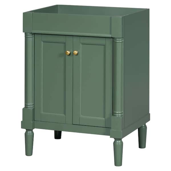 Tileon Modern Wood Bath Vanity Cabinet without Top 24 in. with 2-Doors and Adjustable Shelf in Green