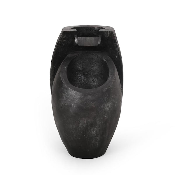 Noble House Zen Outdoor Patio 2-Tier Multi-Grey Resin Cascade Fountain