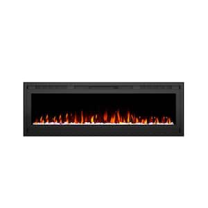 52 in. Recessed Electric Fireplace Insert with 5 Flame Settings Temperature in Black