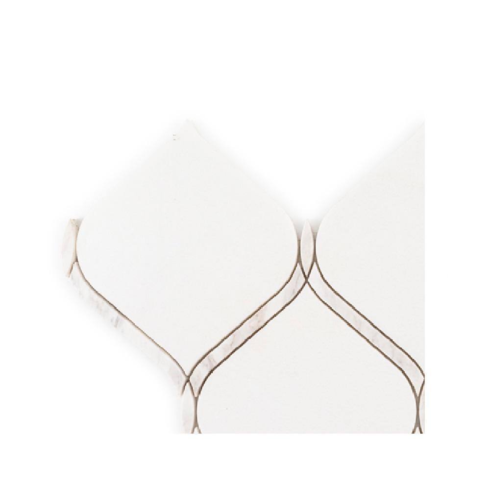 Take Home Tile Sample - Foxtail White/Grey 4 in. x 4 in. Lantern Polished Thassos and Grey Marble Mosaic price history on PriceWatchPro