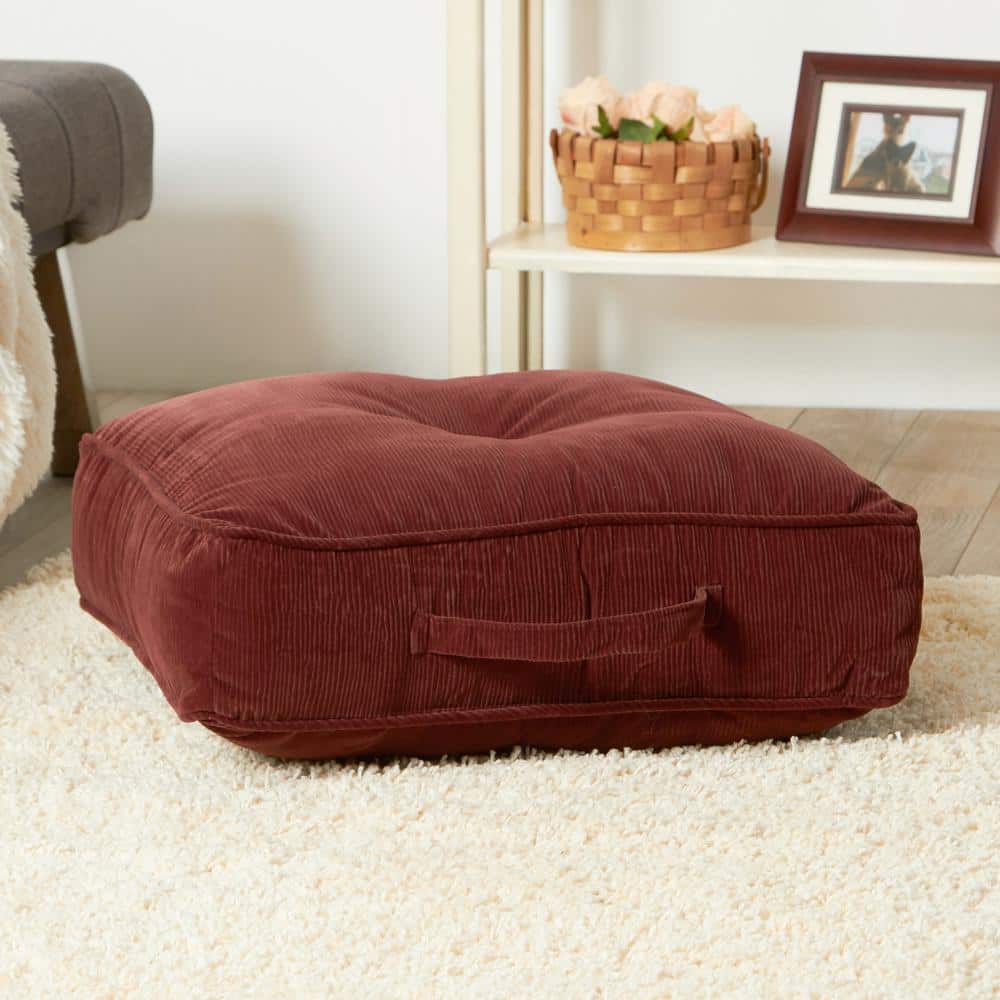 Omaha Merlot Microfiber 21" Square Plush Floor Pillow