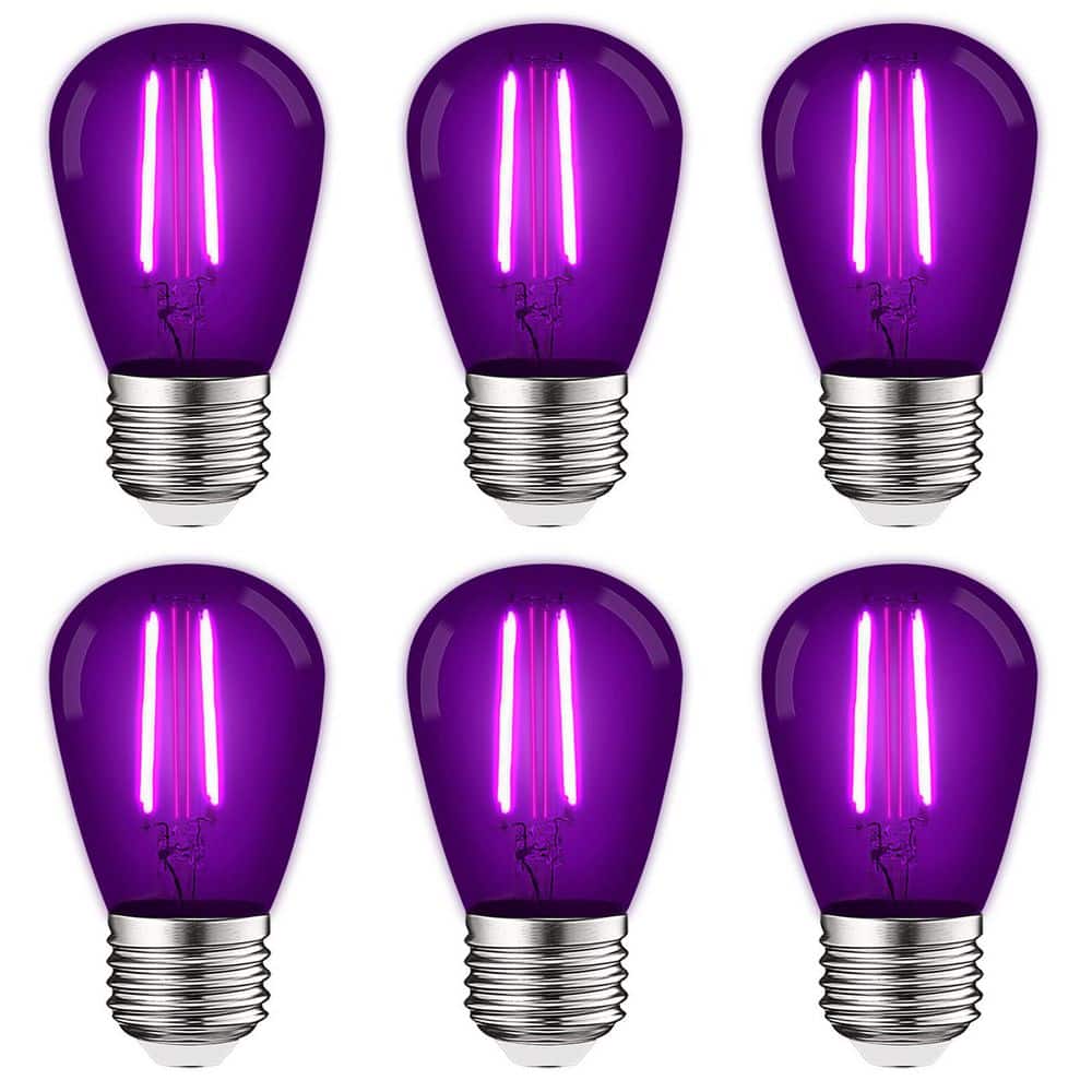 11-Watt Equivalent S14 Edison LED Purple Light Bulb, 0.5-Watt, Outdoor String Light Bulb UL, E26 Base Wet Rated (6-Pack) price history on PriceWatchPro