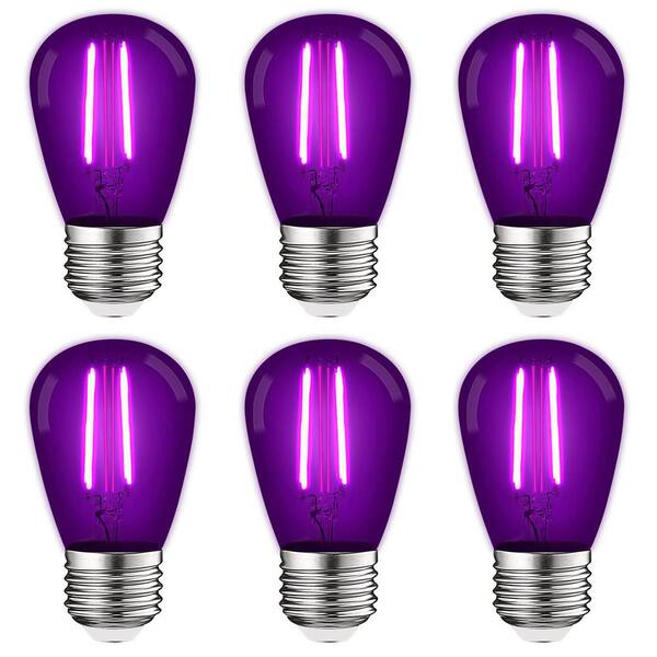 thumbnail image 2 of Flaspar 2 Pack LED Purple Light Bulbs For Halloween, 40W Equivalent 5W 2 of 14