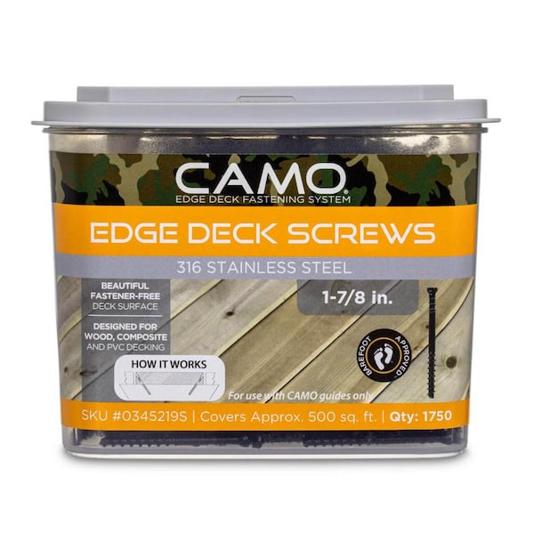 CAMO 1-⅞ in. 316 Stainless Steel Trimhead Hidden Edge Deck Screw (1750-Count)