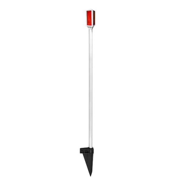 Blazer International Driveway Marker 42 in. 4-Sided Rectangular Red Fiberglass Pole with Foot Peg