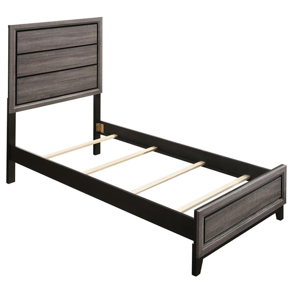UPC 021032543907 product image for Watson Gray Oak Wood Frame Twin Panel Bed | upcitemdb.com