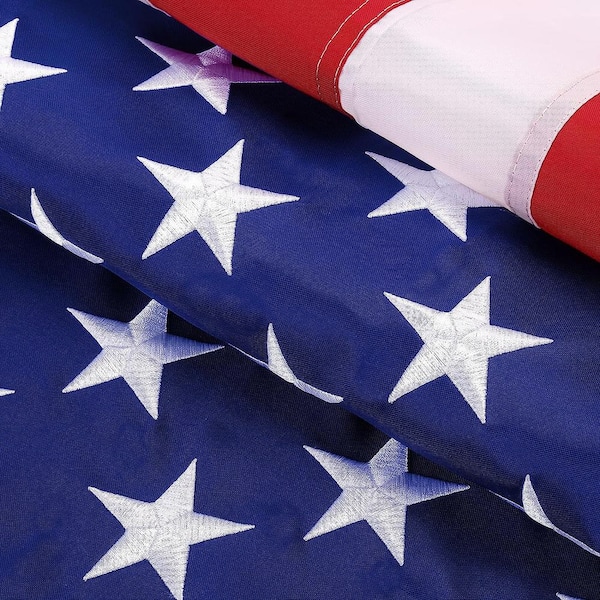 4 ft. x 6 ft. American US Outdoor House Decoration Flag with Embroidered Stars, Sewn Stripes & Brass Grommets